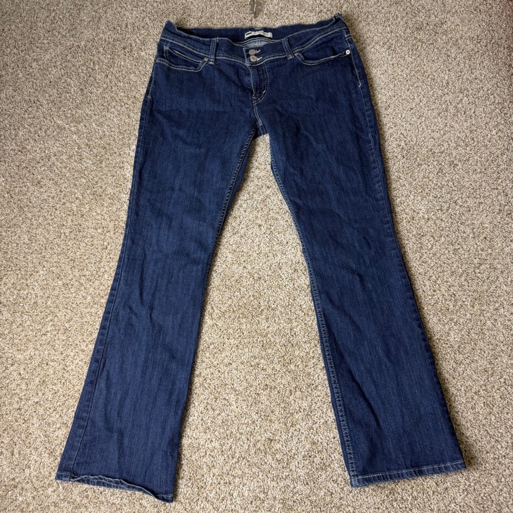 Levis 524 Too Superlow Bootcut Jeans Dark Wash Blue Denim Size 15M Low Rise